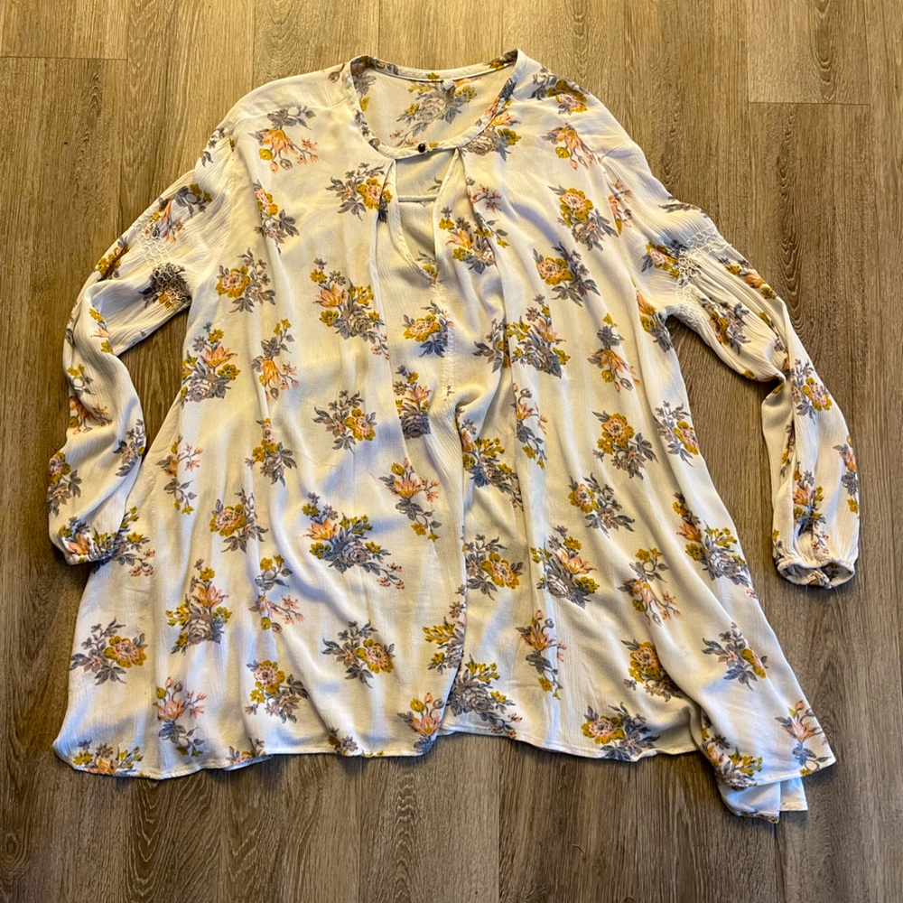 Free People Drapey Boho Floral Top